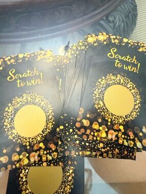 Scratch to Win Gold & Black Scratch-Off Cards